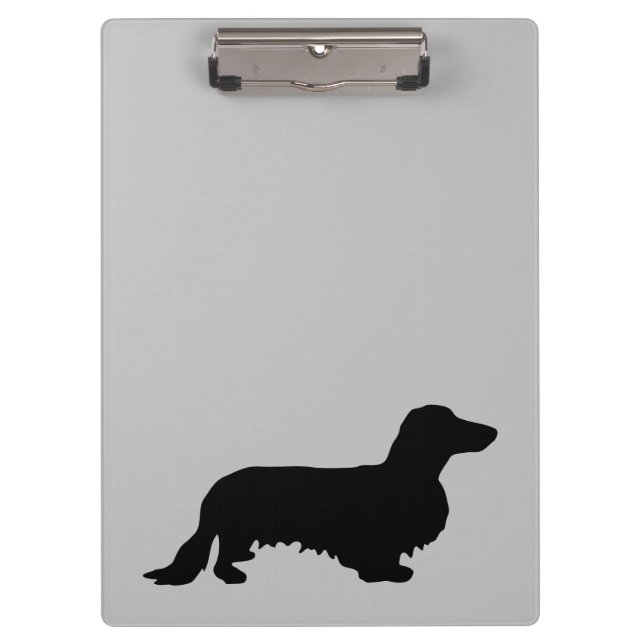 Dachshund Long Hair - Silhouette 1 Clipboard (Front)
