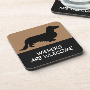 Dachshund Long Hair - Silhouette 1 Coaster