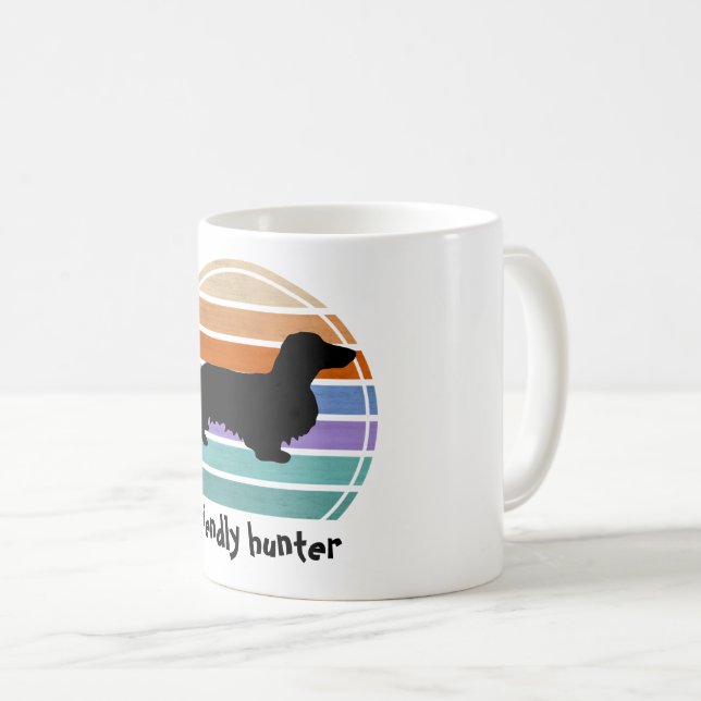 Dachshund Long Hair - Silhouette 1 Coffee Mug (Front Right)