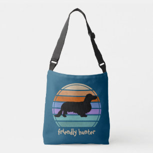Dachshund Long Hair - Silhouette 1 Crossbody Bag