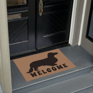Dachshund Long Hair - Silhouette 1 Doormat