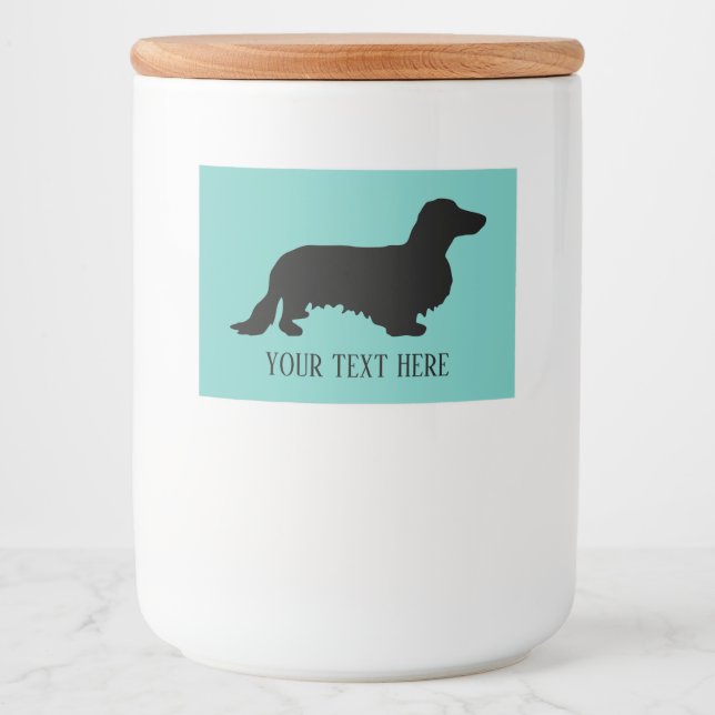 Dachshund Long Hair - Silhouette 1 Food Label (Front)
