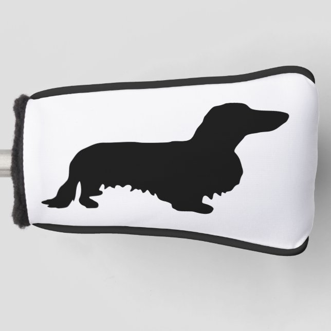 Dachshund Long Hair - Silhouette 1 Golf Head Cover (Front)