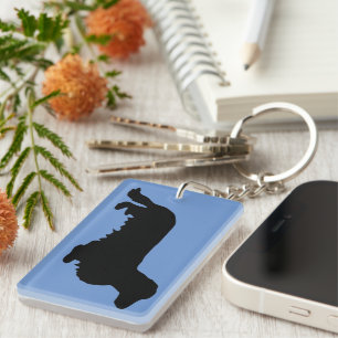 Dachshund Long Hair - Silhouette 1 Key Ring