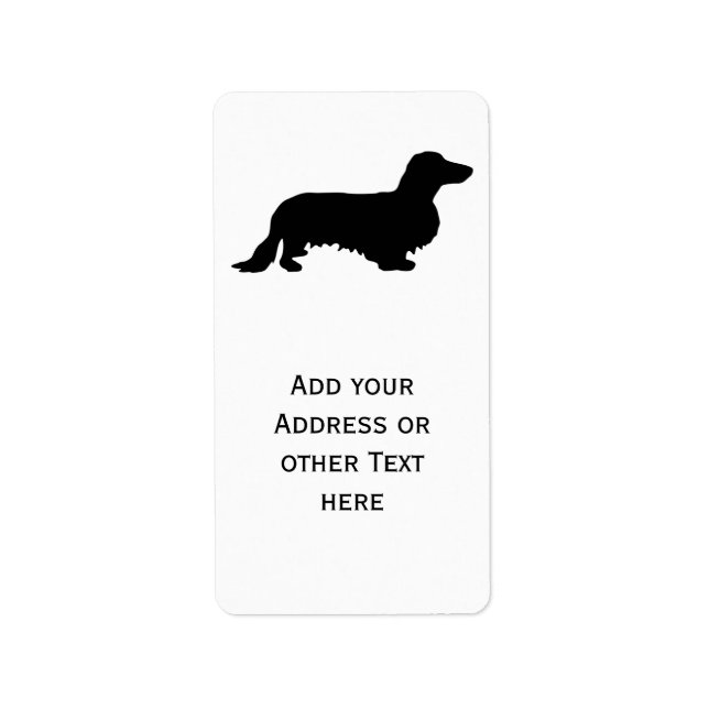Dachshund Long Hair - Silhouette 1 Label (Front)