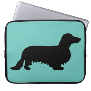 Dachshund Long Hair - Silhouette 1 Laptop Sleeve