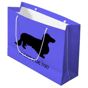 Dachshund Long Hair - Silhouette 1 Large Gift Bag