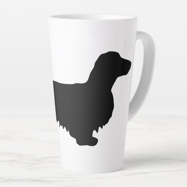 Dachshund Long Hair - Silhouette 1 Latte Mug (Right Angle)