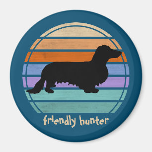Dachshund Long Hair - Silhouette 1 Magnet