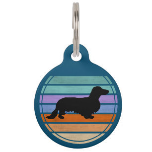 Dachshund Long Hair - Silhouette 1 Pet Tag