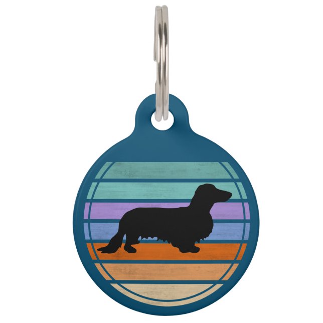 Dachshund Long Hair - Silhouette 1  Pet Tag (Front)