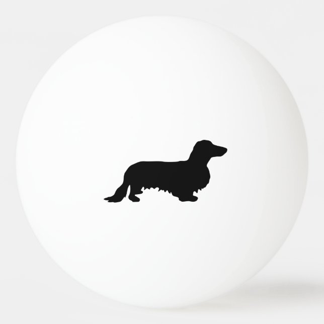 Dachshund Long Hair - Silhouette 1 Ping Pong Ball (Front)