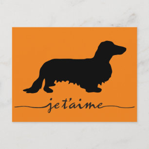 Dachshund Long Hair - Silhouette 1 Postcard