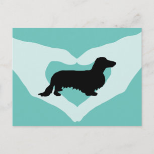 Dachshund Long Hair - Silhouette 1 Postcard