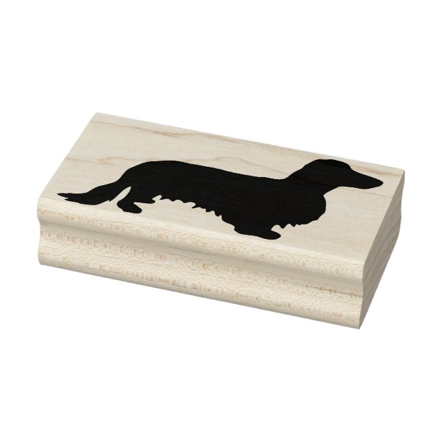 Dachshund Long Hair - Silhouette 1 Rubber Stamp (Stamp)