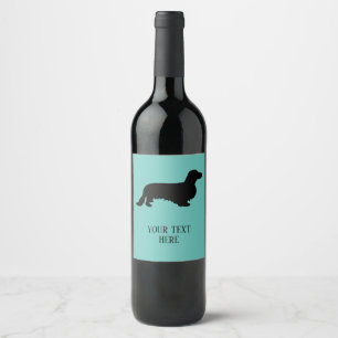Dachshund Long Hair - Silhouette 1 Wine Label