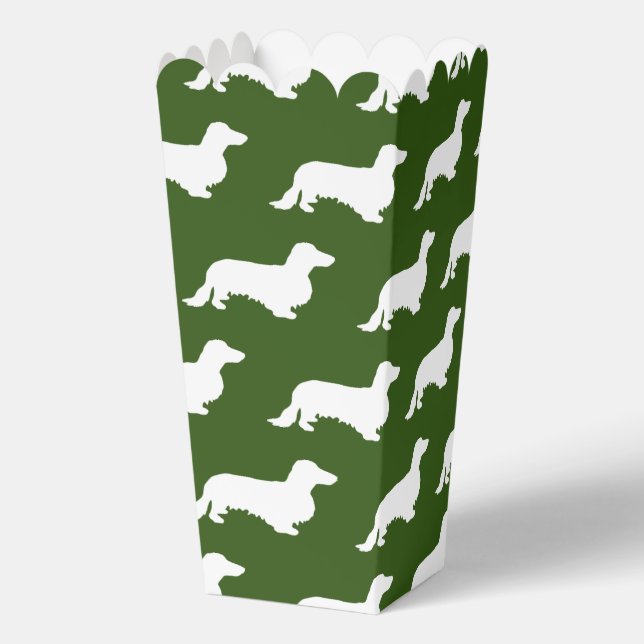 Dachshund Long Hair - Silhouette 2 Favour Box (Back)