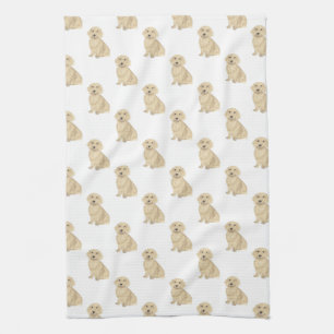 Dachshund (Long Haired, Cream Fawn Tan) Tea Towel