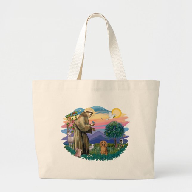 Dachshund (long haired sable) large tote bag (Front)