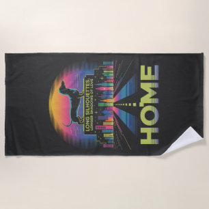 Dachshund Long Silhouettes, Longer Shadows Of Love Beach Towel