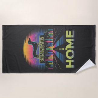 Dachshund Long Silhouettes, Longer Shadows Of Love Beach Towel