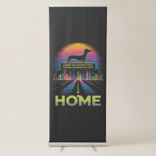 Dachshund Long Silhouettes, Longer Shadows Of Love Retractable Banner