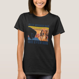 Dachshund Longhair Best Wiener Dad Ever Vintage F T-Shirt