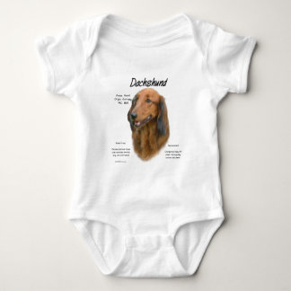 Dachshund (longhair) History Design Baby Bodysuit