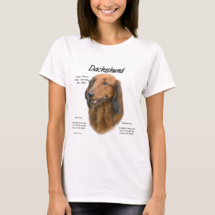 Dachshund (longhair) History Design T-Shirt
