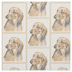 Dachshund (Longhaired) 2 Painting Original Dog Art Fabric