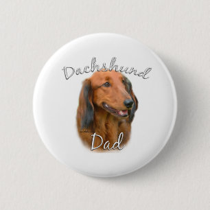 Dachshund (longhaired) Dad 2 6 Cm Round Badge
