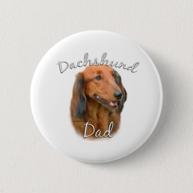 Dachshund (longhaired) Dad 2 6 Cm Round Badge (Front)