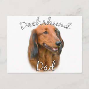 Dachshund (longhaired) Dad 2 Postcard