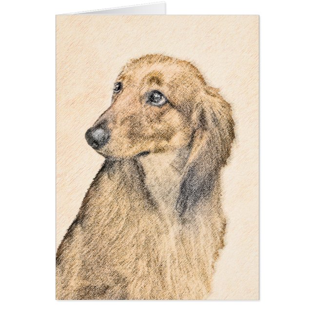 Dachshund (Longhaired) Painting - Original Dog Art (Front)