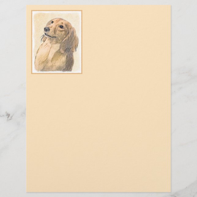 Dachshund (Longhaired) Painting - Original Dog Art (Front)