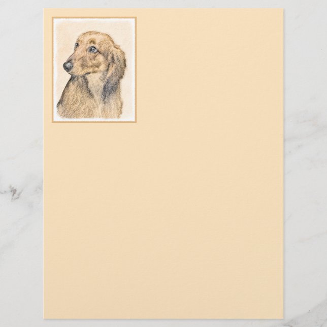Dachshund (Longhaired) Painting - Original Dog Art (Front)