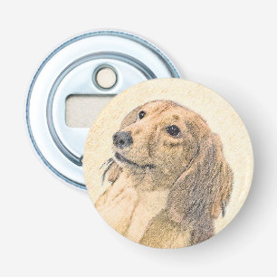 Dachshund (Longhaired) Painting - Original Dog Art Bottle Opener