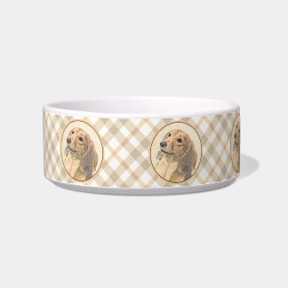 Dachshund (Longhaired) Painting - Original Dog Art Bowl