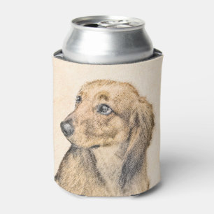 Dachshund (Longhaired) Painting - Original Dog Art Can Cooler