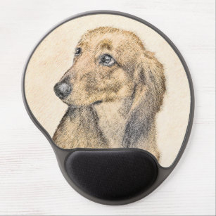 Dachshund (Longhaired) Painting - Original Dog Art Gel Mouse Mat