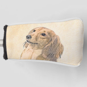 Dachshund (Longhaired) Painting - Original Dog Art Golf Head Cover