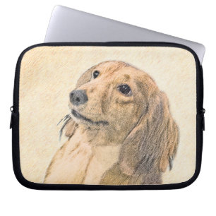 Dachshund (Longhaired) Painting - Original Dog Art Laptop Sleeve