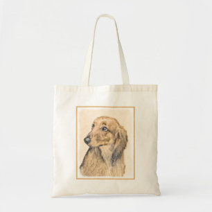 Dachshund (Longhaired) Painting - Original Dog Art Tote Bag