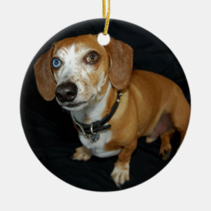 Dachshund Love Ceramic Tree Decoration