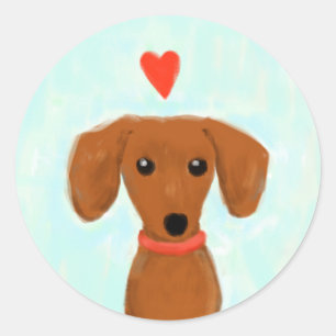Dachshund Love Classic Round Sticker