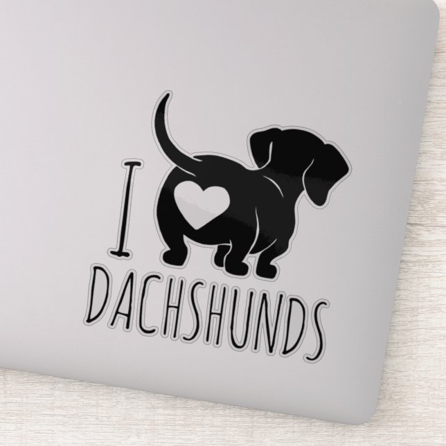 Dachshund Love Custom Cut Stickers (Detail)