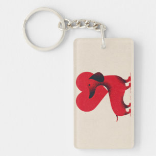 Dachshund Love – Cute Dog Heart Design Key Ring