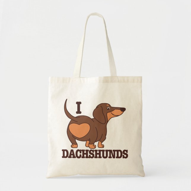 Dachshund Love Dog Tote Bag (Front)