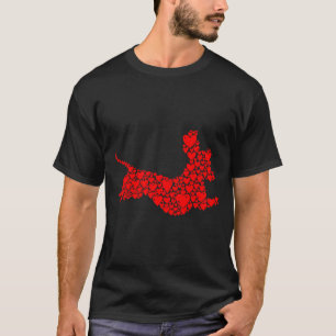 Dachshund Love Dogs Mum Female Ladies Valentines D T-Shirt