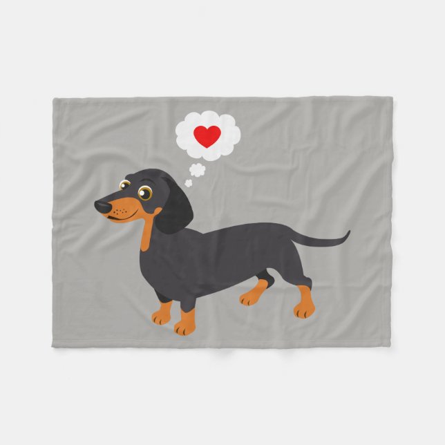 Dachshund Love Doxie Heart Throw Blanket (Front (Horizontal))